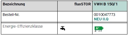 fluoSTOR VWH B 150/1