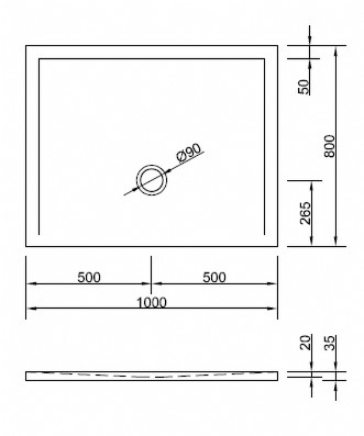 Duschwanne Flat New 100 x 80