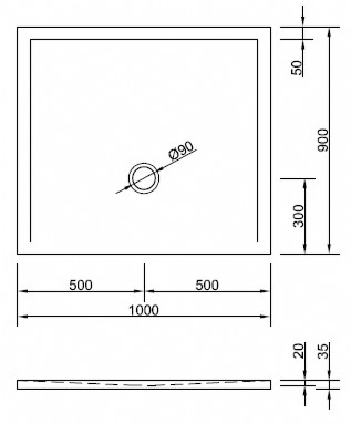 Duschwanne Flat New 100 x 90