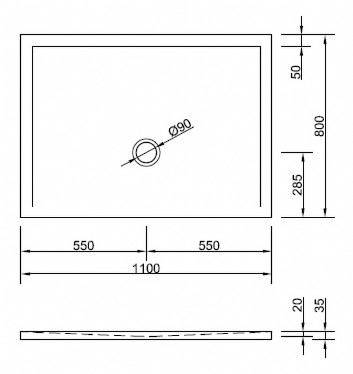 Duschwanne Flat New 110 x 80