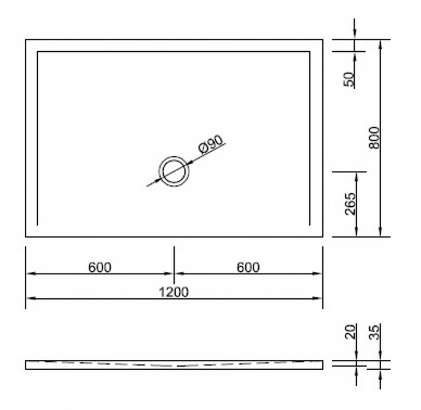 Duschwanne Flat New 120 x 80