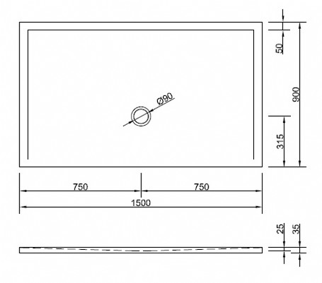 Duschwanne Flat New 150 x 90