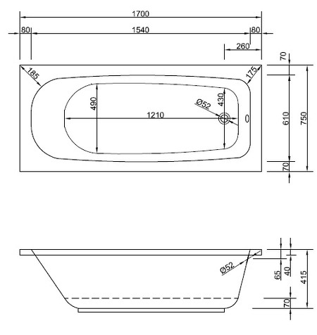 Badewanne Modell Korana