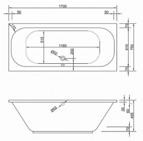 Badewanne Modell Lagoon 170/75