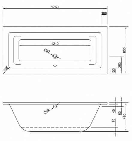 Badewanne Modell Lupor 175/80