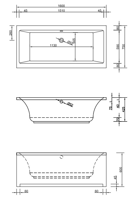 Badewanne Modell Malibu Eco