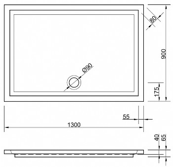 Duschwanne Mariana 130 x 90