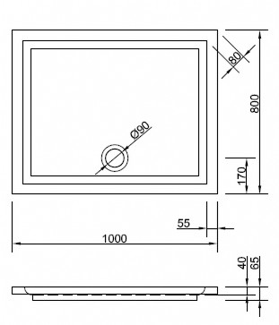 Duschwanne Mariana 100 x 80