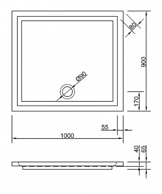 Duschwanne Mariana 100 x 90