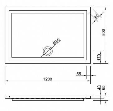 Duschwanne Mariana 120 x 80