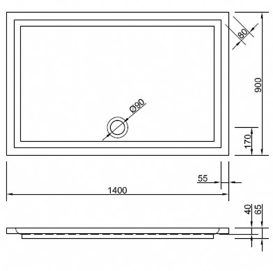 Duschwanne Mariana 140 x 90