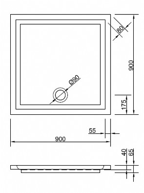 Duschwanne Mariana 90 x 90