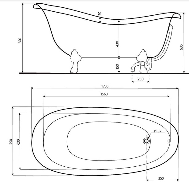 Badewanne Modell Rectime 173