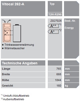 VIESSMANN Warmwasser-Wrmepumpe Vitocal 262-A